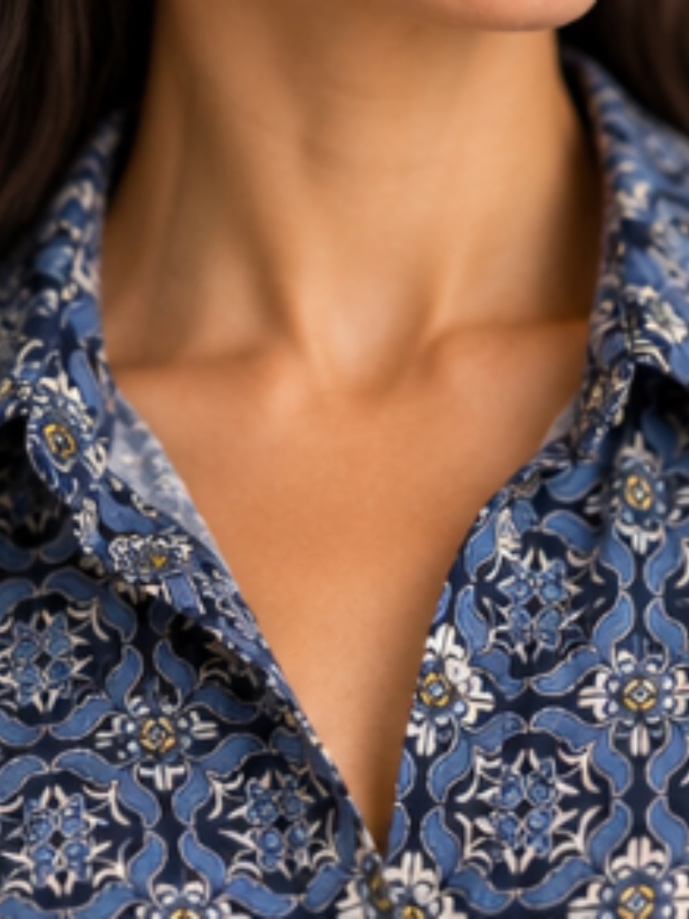 Max Studio Blue Printed Shirt Dress – Size M | Excellent Condition - Picture 2 of 9